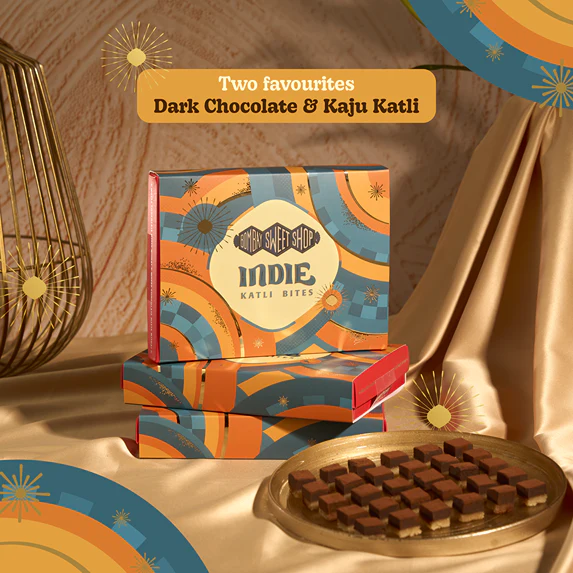 Bombay Sweet Shop Indie Bites – 54.5% Dark Chocolate Kaju Katli Bombay Sweet Shop Indie Bites – 54.5% Dark Chocolate Kaju Katli-Pack Size-140 g