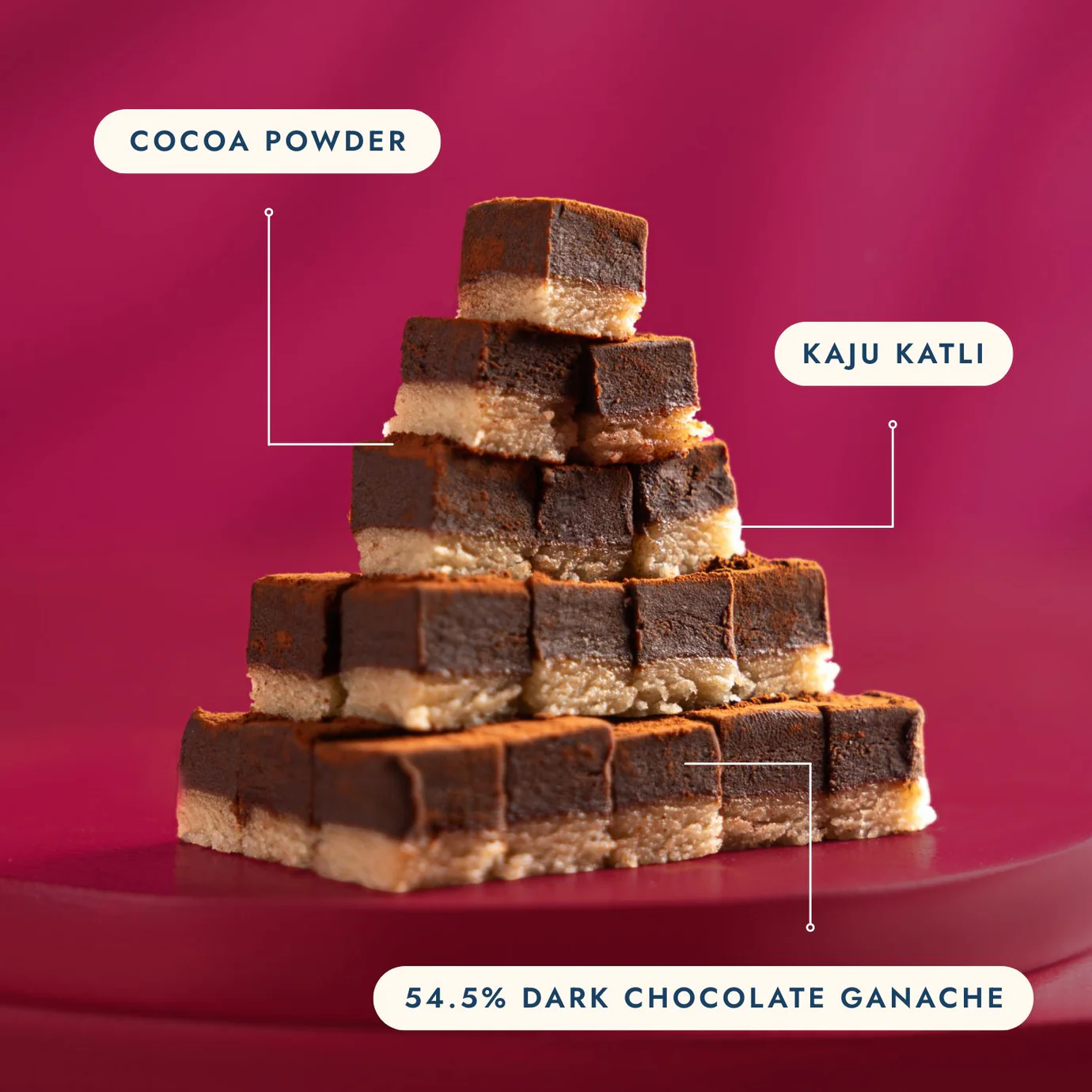 Bombay Sweet Shop Indie Bites – 54.5% Dark Chocolate Kaju Katli - Image 2