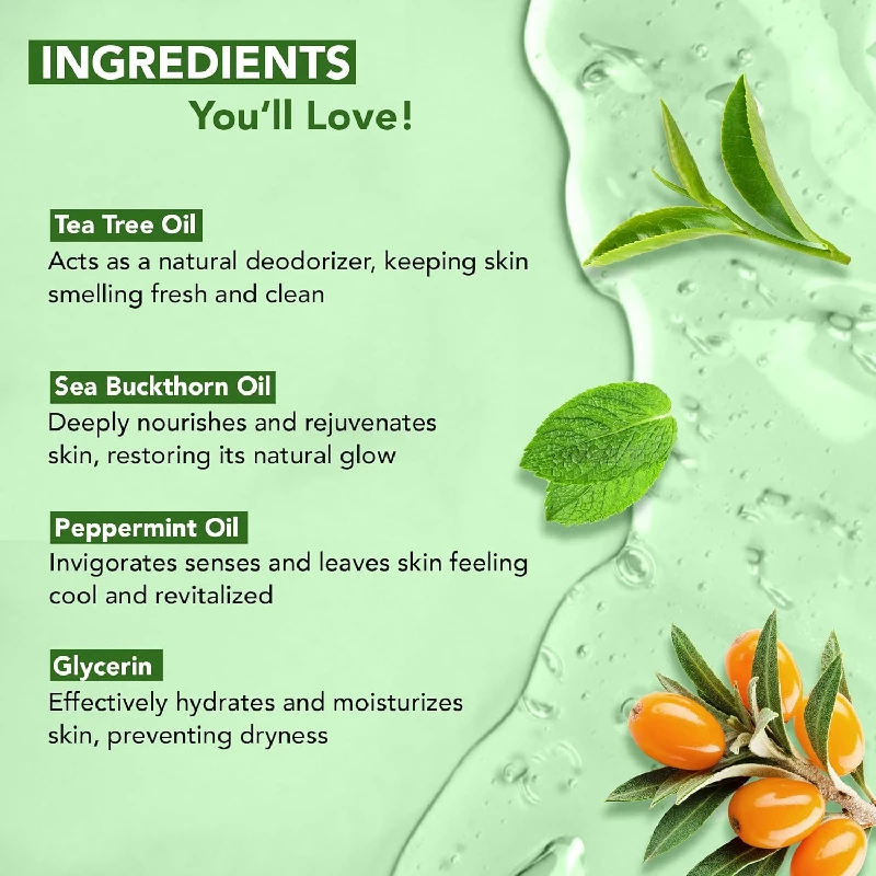Botanic Hearth Tea Tree Body Wash with Sea Buckthorn Oil and Peppermint Oil - Image 4