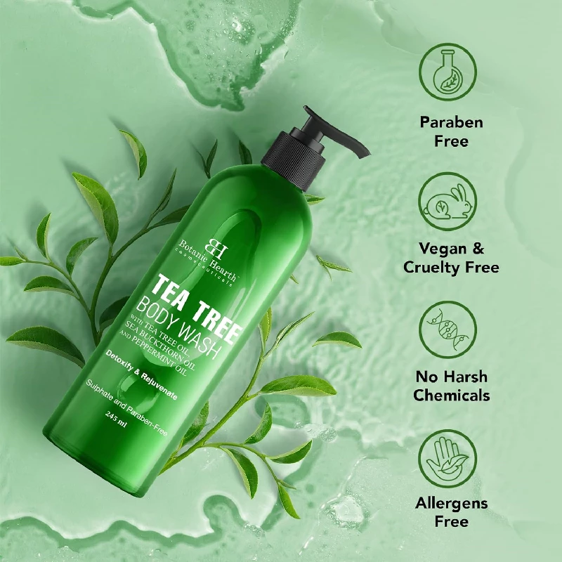 Botanic Hearth Tea Tree Body Wash with Sea Buckthorn Oil and Peppermint Oil - Image 6
