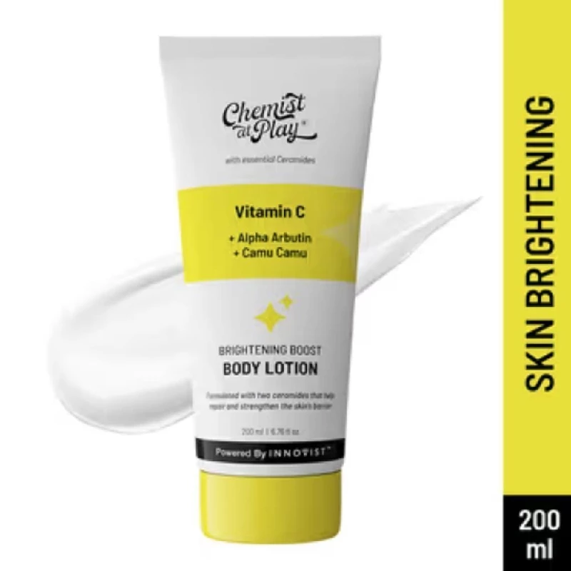 Chemist At Play Brightening Body Lotion, Ceramide & Alpha Arbutin Moisturizer