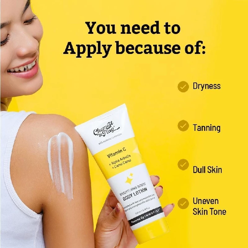 Chemist at Play Brightening Body Lotion, Ceramide & Alpha Arbutin Moisturizer - Image 2
