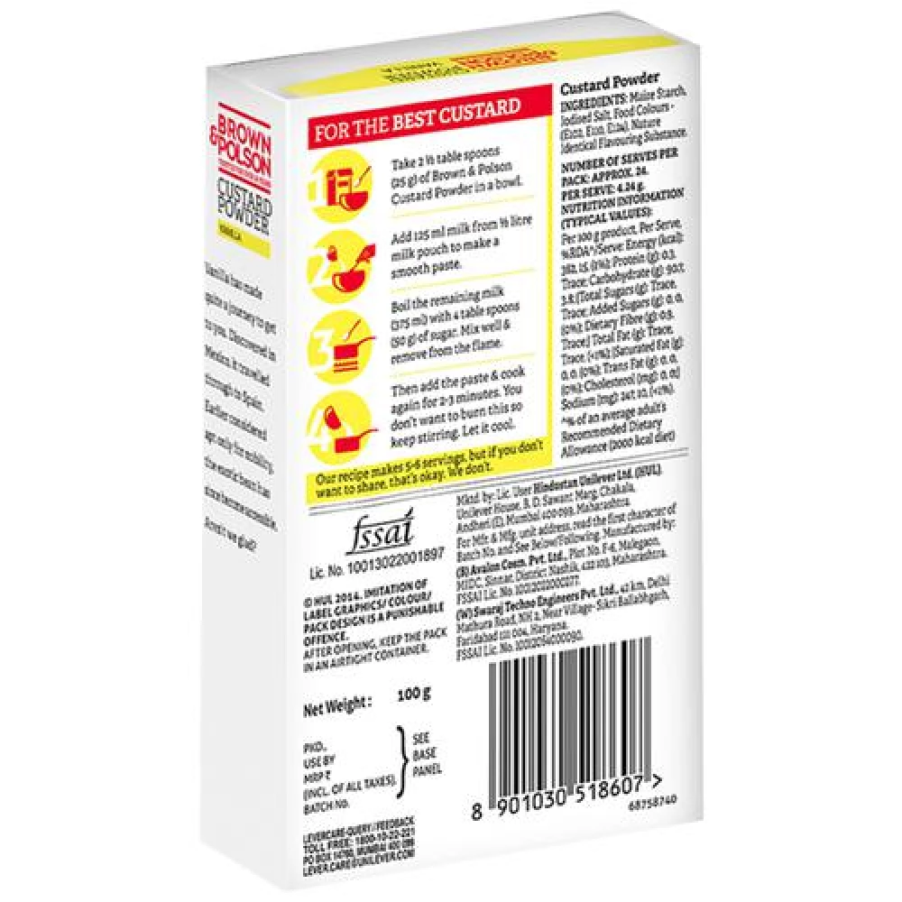 Brown & Polson Custard Powder - Vanilla flavour - Image 9