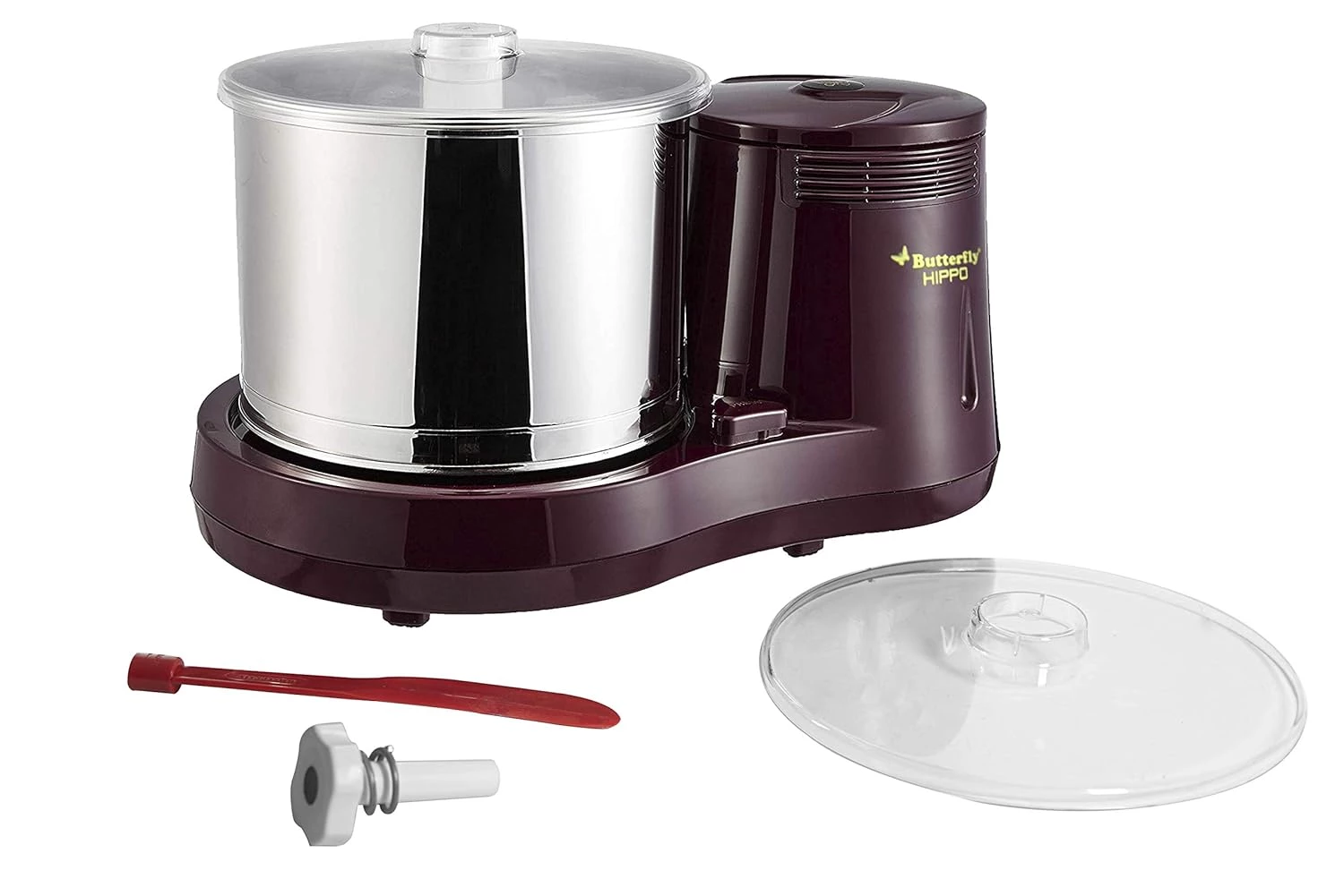 Butterfly 150 Watts Hippo Table-Top Wet Grinder-Cherry Red - Image 3
