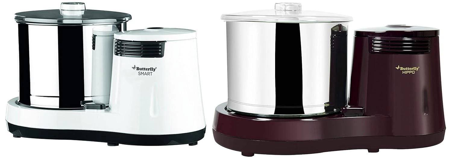 Butterfly 150 Watts Smart Wet Grinder & Butterfly 150 Watts Hippo Table Top Wet Grinder Cherry Red