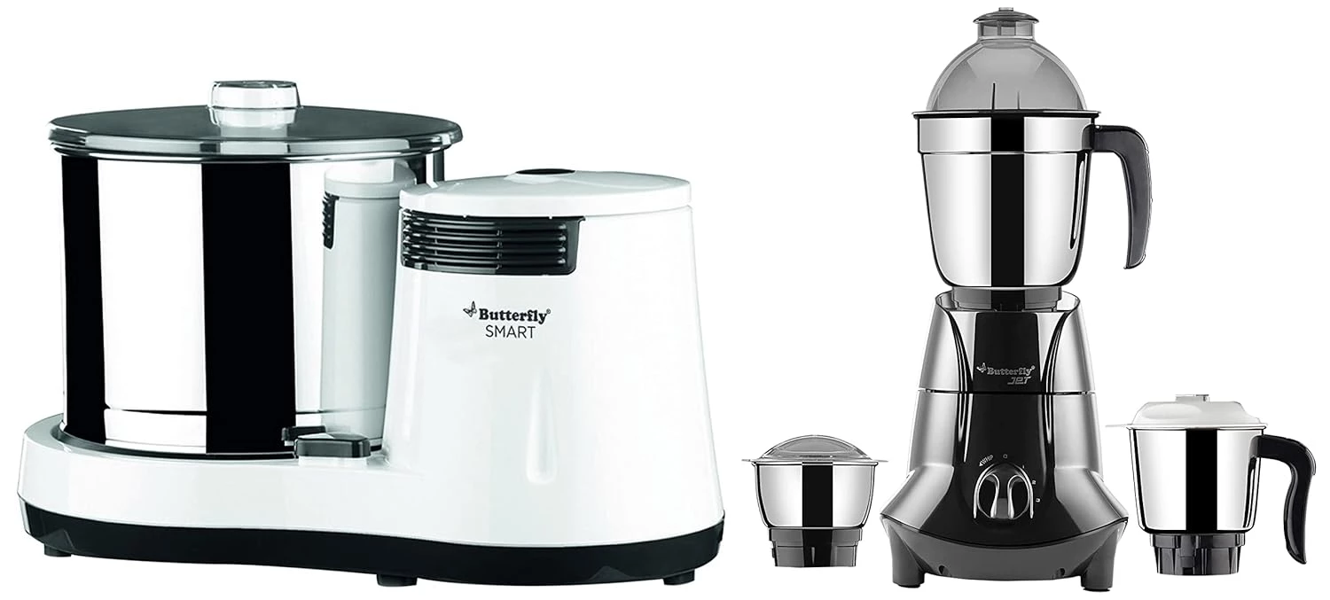 Butterfly 150 Watts Smart Wet Grinder & Jet Elite 750 Watt Mixer Grinder With 3 Jars