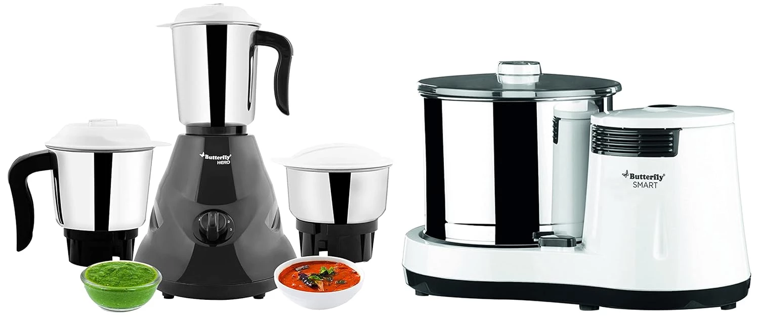 Butterfly 150 Watts Smart Wet Grinder And Mixer Grinder With 3 Jars