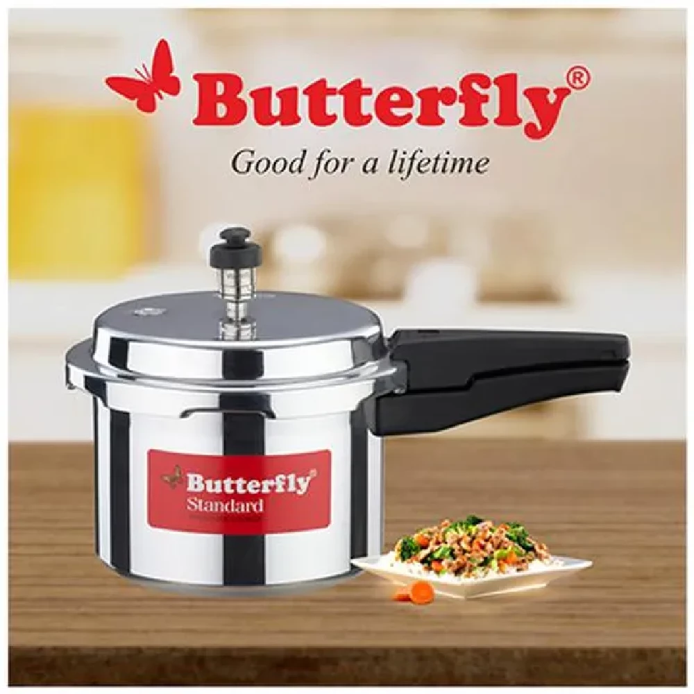 Butterfly Aluminium Outer Lid Pressure Cooker - Induction Base - Image 4
