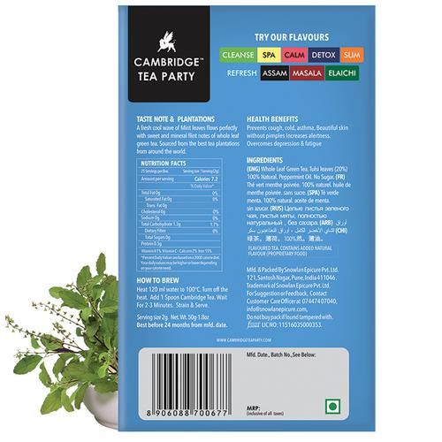 Cambridge Tea Party Refresh - Tulsi Mint Green Tea - Image 2