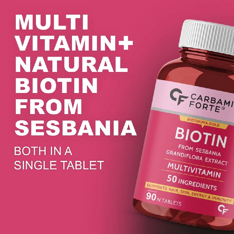Carbamide Forte Biotin Supplement with 50 Multivitamin Ingredients for Women & Men - Image 3