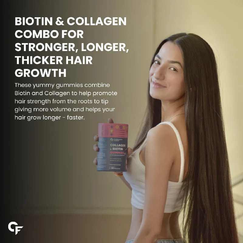 Carbamide Forte Collagen & Biotin Gummies for Women & Men for Skin & Hair - Image 4
