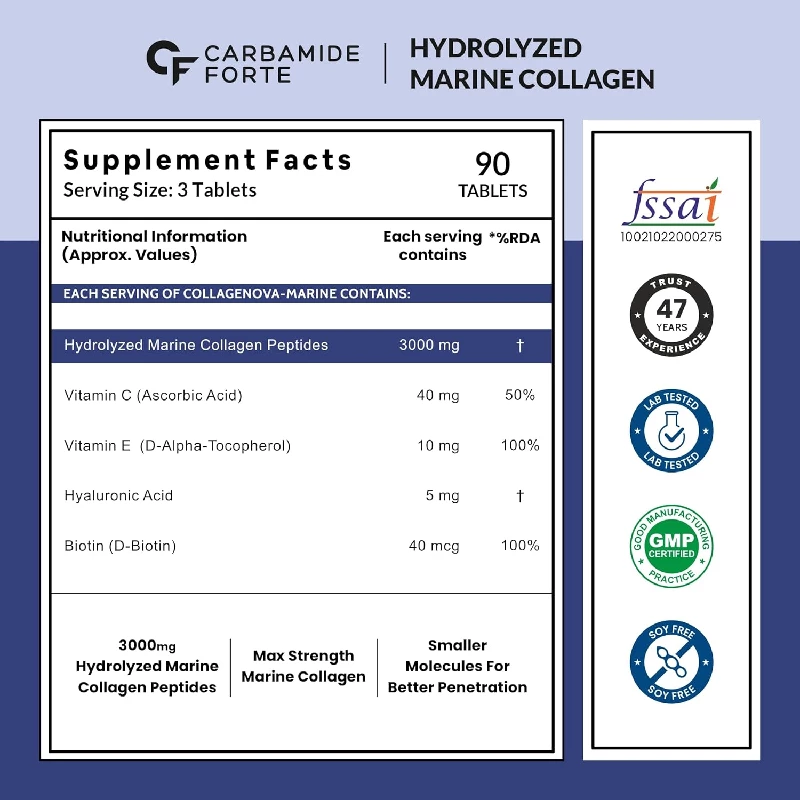 Carbamide Forte Hydrolyzed Marine Collagen Tablets - Image 2