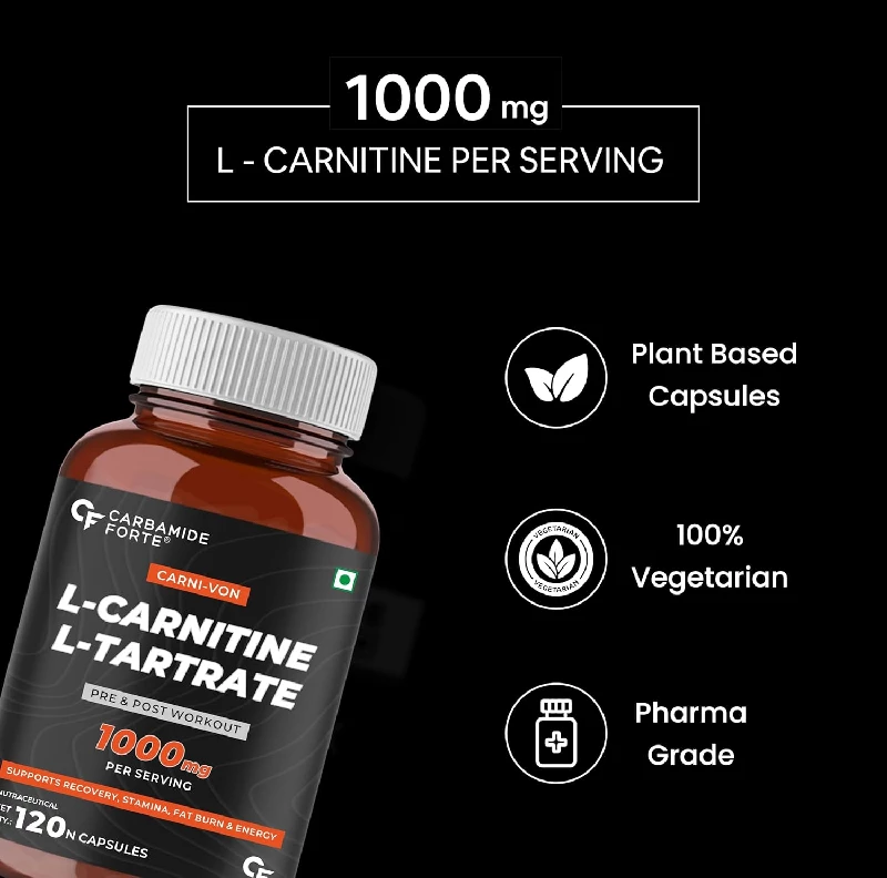 Carbamide Forte L Arginine 1000mg Supplement  & L-Carnitine L-Tartrate 1000mg Capsules for Men & Women - Image 4