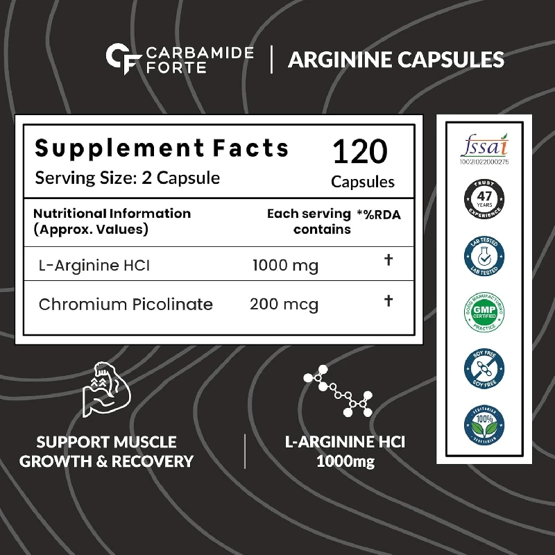 Carbamide Forte L Arginine 1000mg Supplement  & L-Carnitine L-Tartrate 1000mg Capsules for Men & Women - Image 6