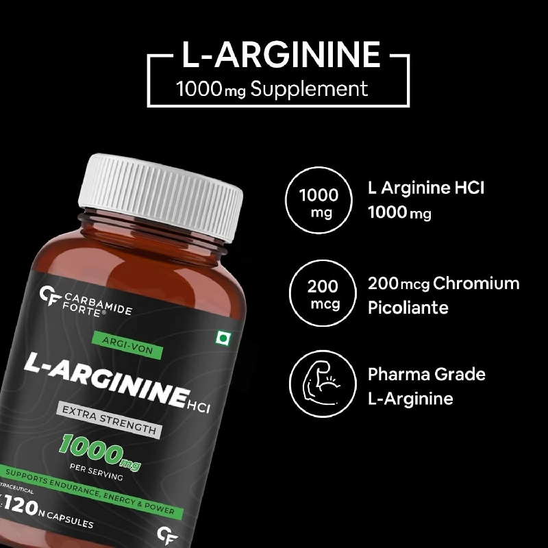 Carbamide Forte L Arginine 1000mg Supplement  & L-Carnitine L-Tartrate 1000mg Capsules for Men & Women - Image 7