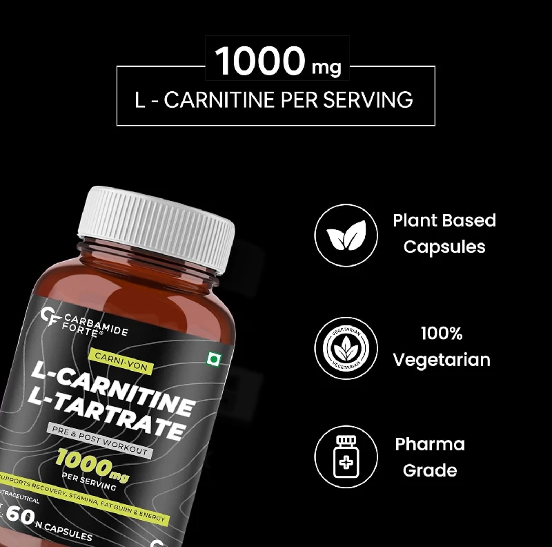 Carbamide Forte L-Carnitine L-Tartrate 1000mg Capsules for Men & Women