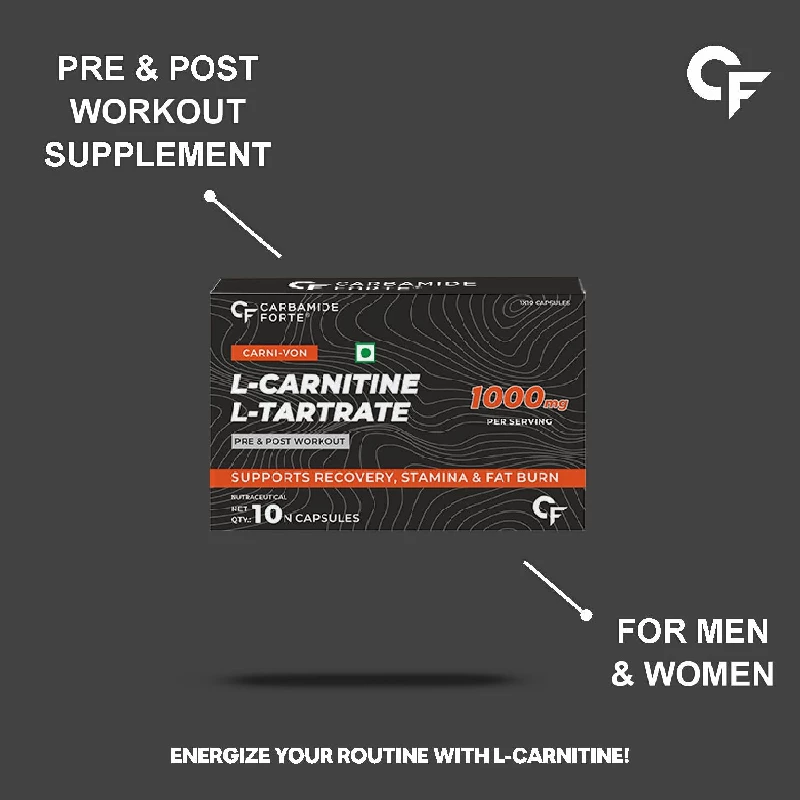Carbamide Forte L-Carnitine L-Tartrate 1000mg Capsules for Men & Women - Image 4