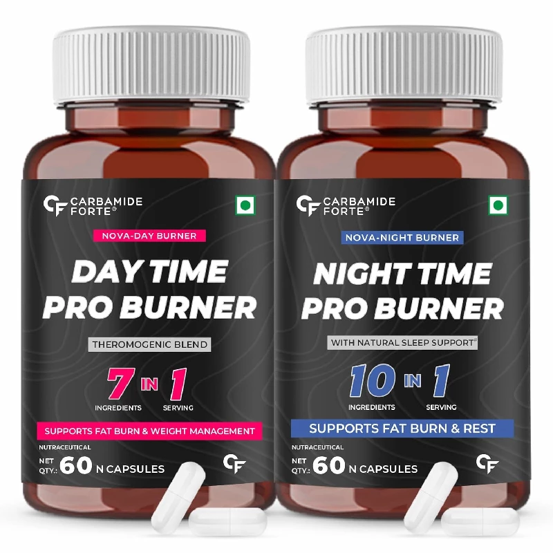 Carbamide Forte L-Carnitine L-Tartrate 1000mg Pre Workout Supplement( Pack of 1) & Night & Day Fat Burner for Men & Women( Pack of 2) - Image 4