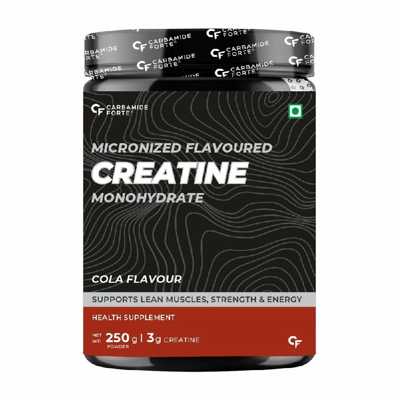 Carbamide Forte Micronised Creatine Monohydrate Powder Creatine Supplement For Lean Muscle Volumization, Strength & Energy Cola 62 Servings