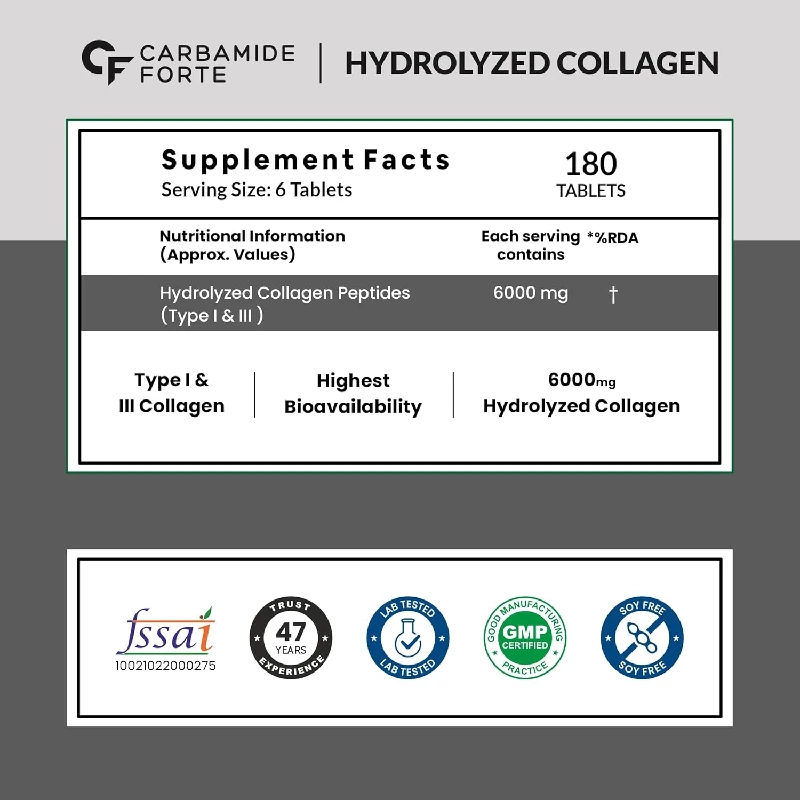 Carbamide Forte Multivitamin Tablets for Men and Women with Probiotics Supplement Tablets & Carbamide Forte Hydrolyzed Collagen Peptides- 180 Tablets - Image 2