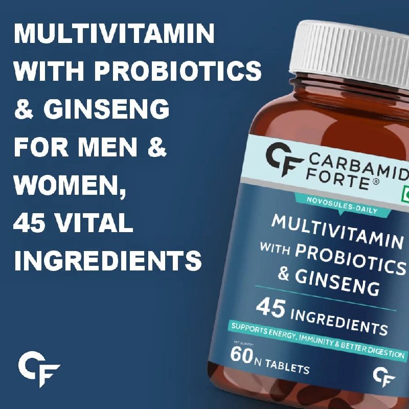 Carbamide Forte Multivitamin for Men with Probiotics Supplement Comprehensive Multivitamin Tablets for Men with Ginseng, Grape Seed Extract, Vitamin C, and Vitamin K2 MK7 - Image 4