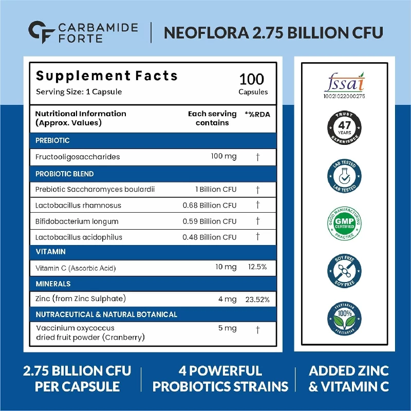 Carbamide Forte Probiotics Supplement 2.75 Billion for Women & Men - Image 2
