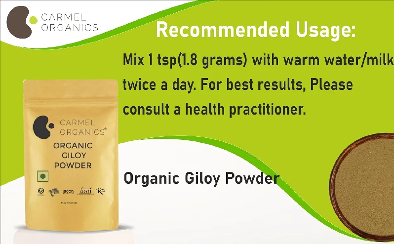 Carmel Organics Giloy-Guduchi-Gulvel Stem Powder - Image 3