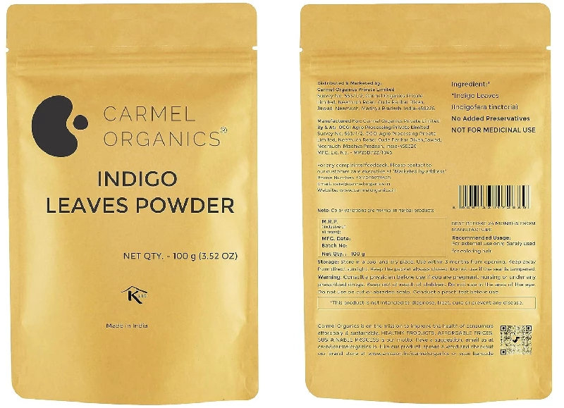 Carmel Organics Hair Color Henna & Indigo Leaves Powder Combo - Image 7