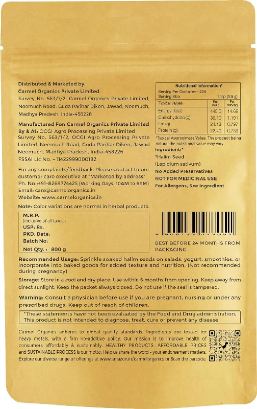 Carmel Organics Halim Seeds - Image 2