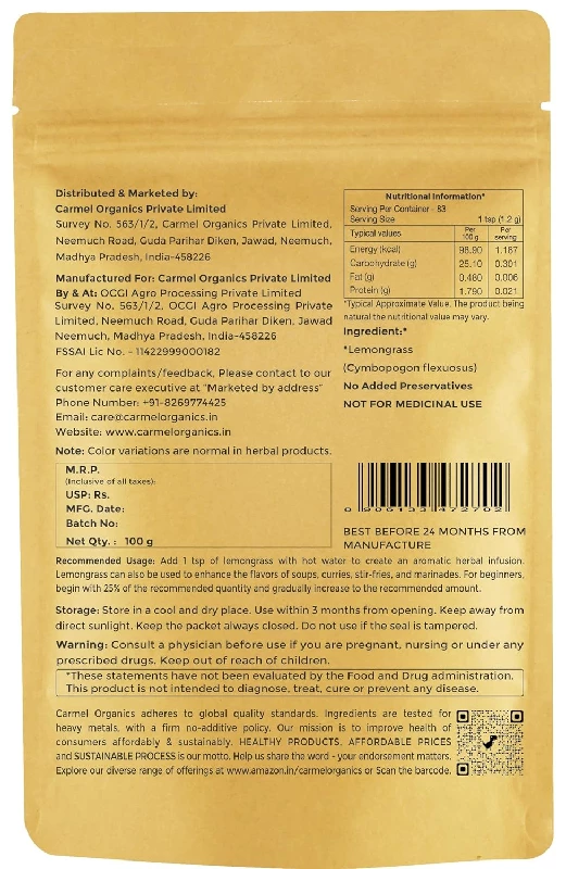 Carmel Organics Lemongrass Whole - Image 2