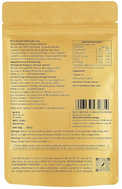 Carmel Organics Liquorice Root Powder - Image 2