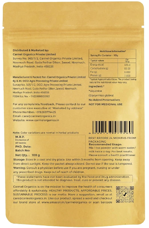 Carmel Organics Liquorice Root Whole - Image 2