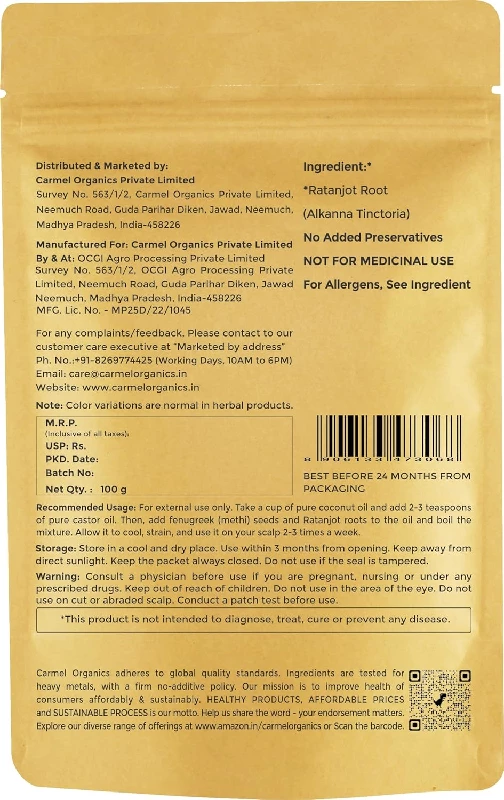 Carmel Organics Ratanjot Roots - Image 2