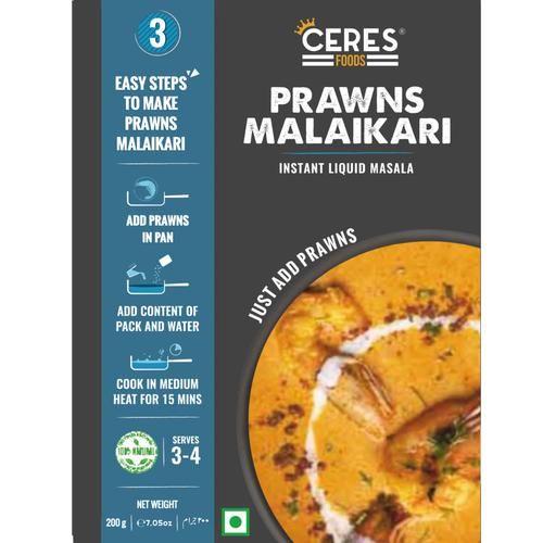 Ceres Foods Bengali Prawns Malaikari Instant Liquid Masala - Ready To Cook Indian Curry Cooking Paste Ceres Foods Bengali Prawns Malaikari Instant Liquid Masala - Ready To Cook Indian Curry Cooking Paste--200 g