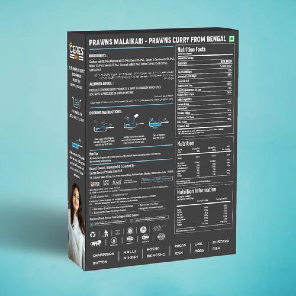 Ceres Foods Bengali Prawns Malaikari Instant Liquid Masala - Ready To Cook Indian Curry Cooking Paste - Image 2