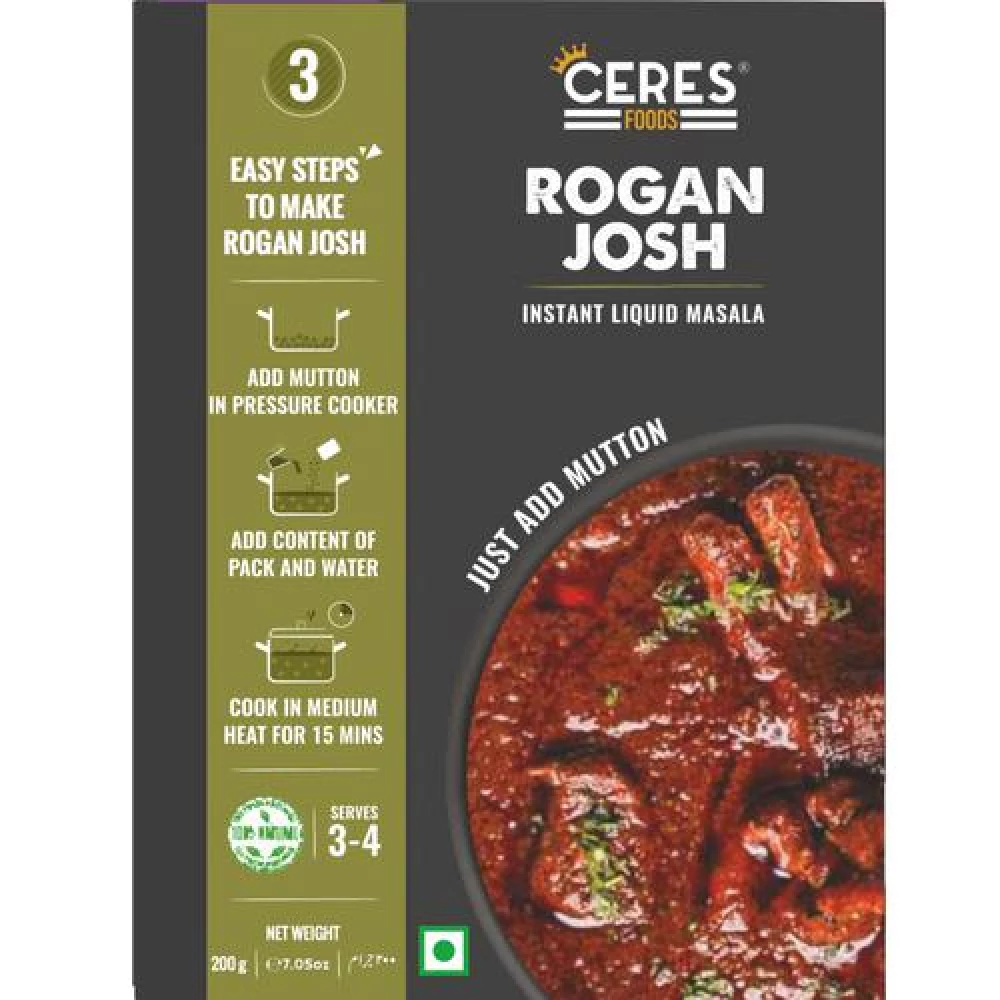 Ceres Foods Kashmiri Rogan Josh Instant Liquid Masala - Ready To Cook Indian Curry Cooking Paste Ceres Foods Kashmiri Rogan Josh Instant Liquid Masala - Ready To Cook Indian Curry Cooking Paste--200 g