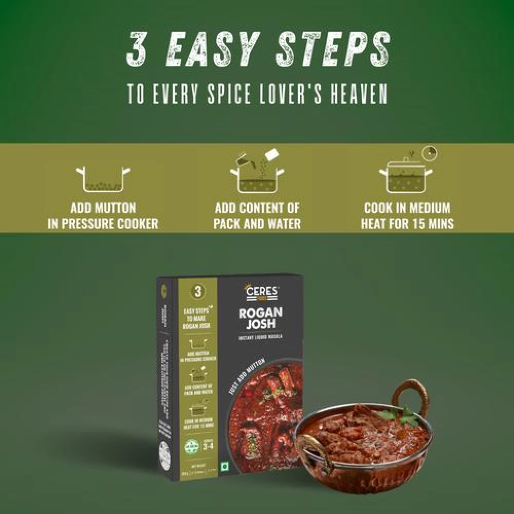 Ceres Foods Kashmiri Rogan Josh Instant Liquid Masala - Ready To Cook Indian Curry Cooking Paste - Image 3