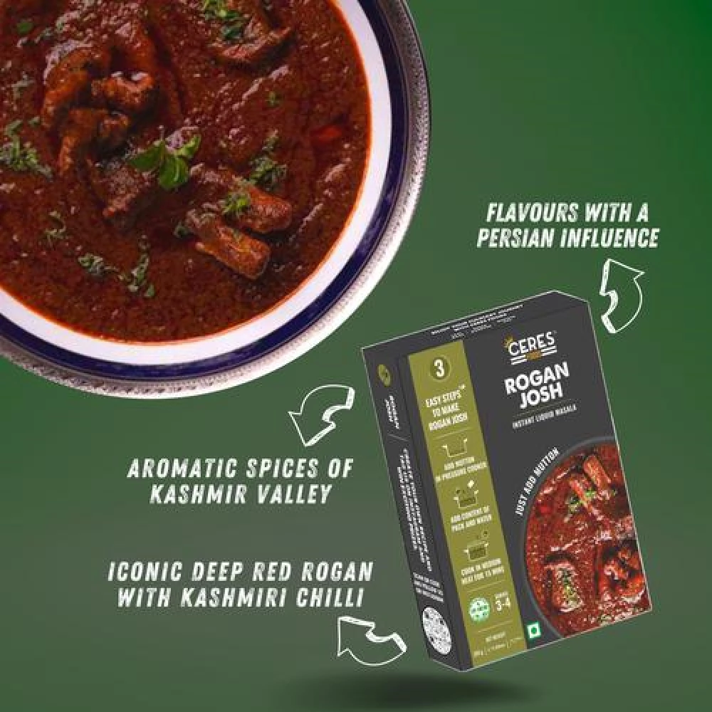 Ceres Foods Kashmiri Rogan Josh Instant Liquid Masala - Ready To Cook Indian Curry Cooking Paste - Image 4