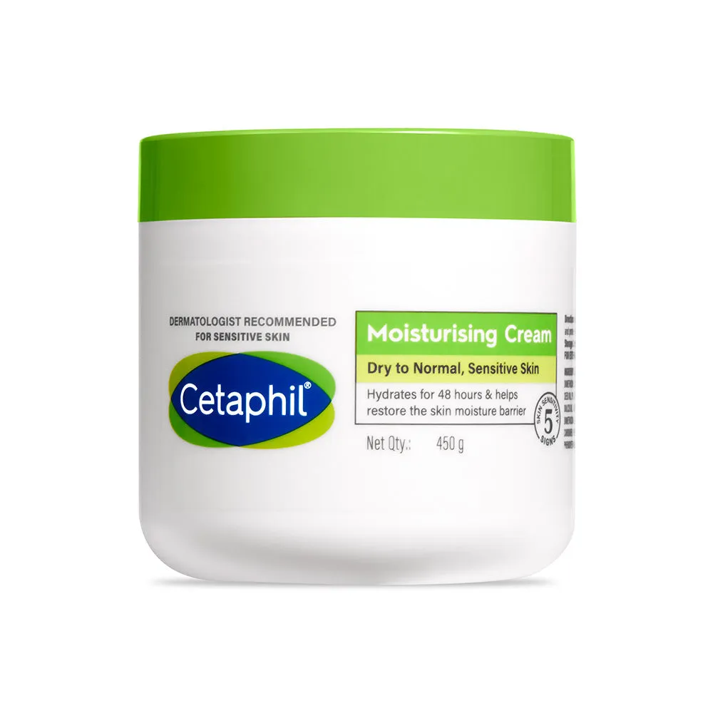 Cetaphil Moisturising Cream for Dry to Normal, Sensitive skin Cetaphil Moisturising Cream for Dry to Normal, Sensitive skin-Pack Size-450 g