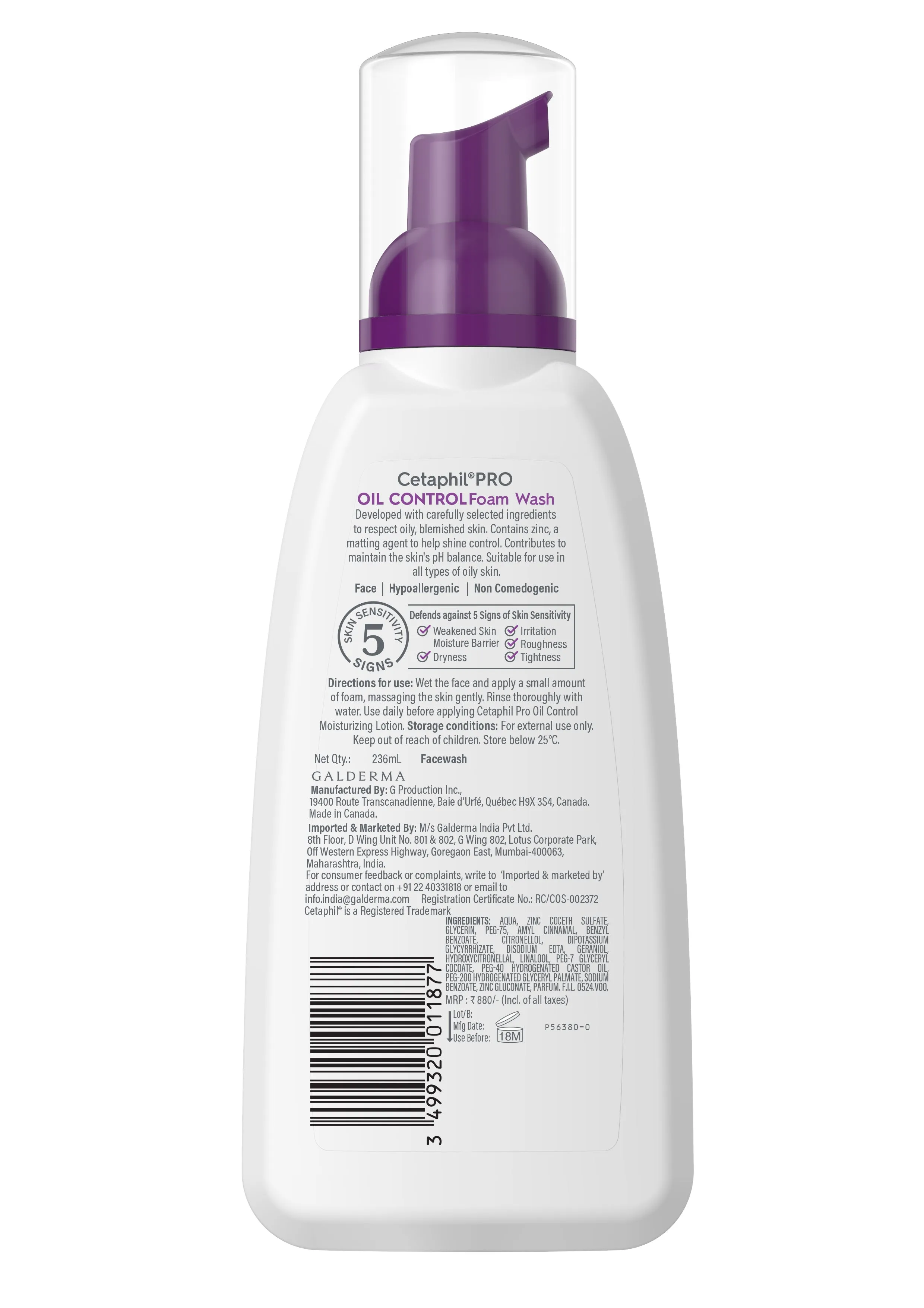 Cetaphil PRO Oil Control Foam Face Wash for Acne & Oily Prone Skin - Image 2