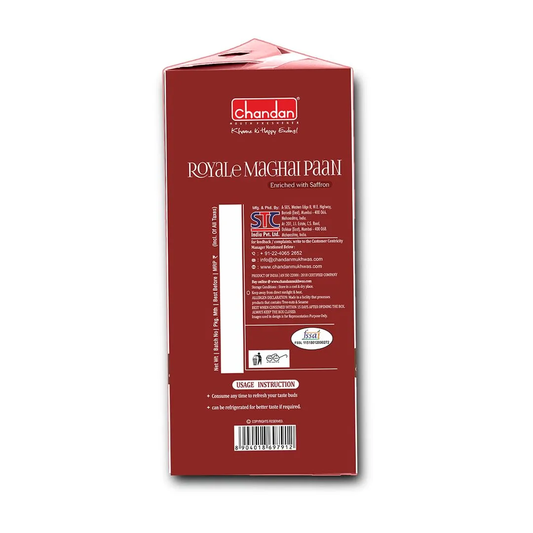 Chandan Mukhwas Royale Maghai Paan Enriched with Saffron 15 Pieces - Image 4