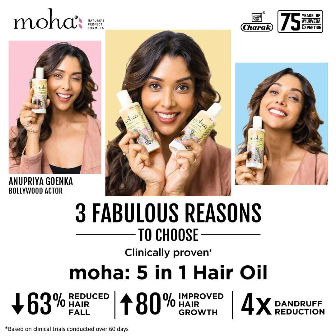 Charak Pharma moha: 5 in 1 Hair Oil - Image 2