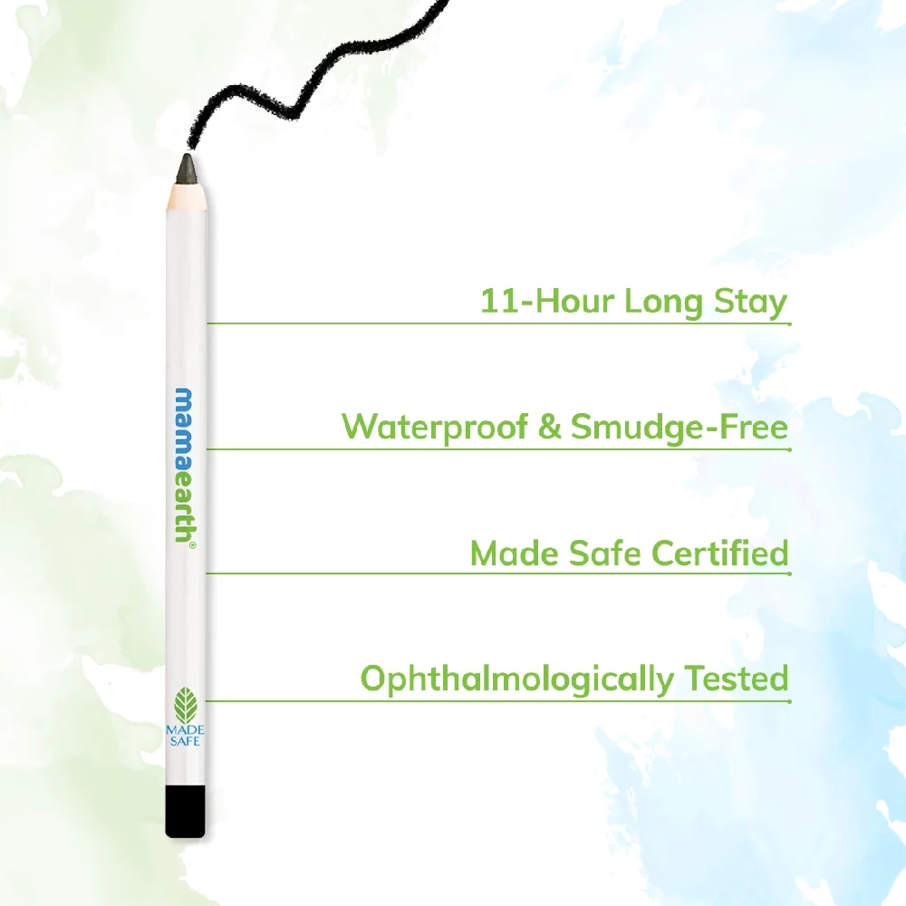 Charcoal Black Long Stay Kajal Kohl Pencil With Castor Oil and Chamomile For 11-Hour Smudge-free Stay with Free Sharpener - Image 4