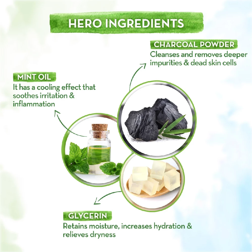 Charcoal Nourishing Bathing Soap With Charcoal and Mint for Deep Cleansing - Image 3