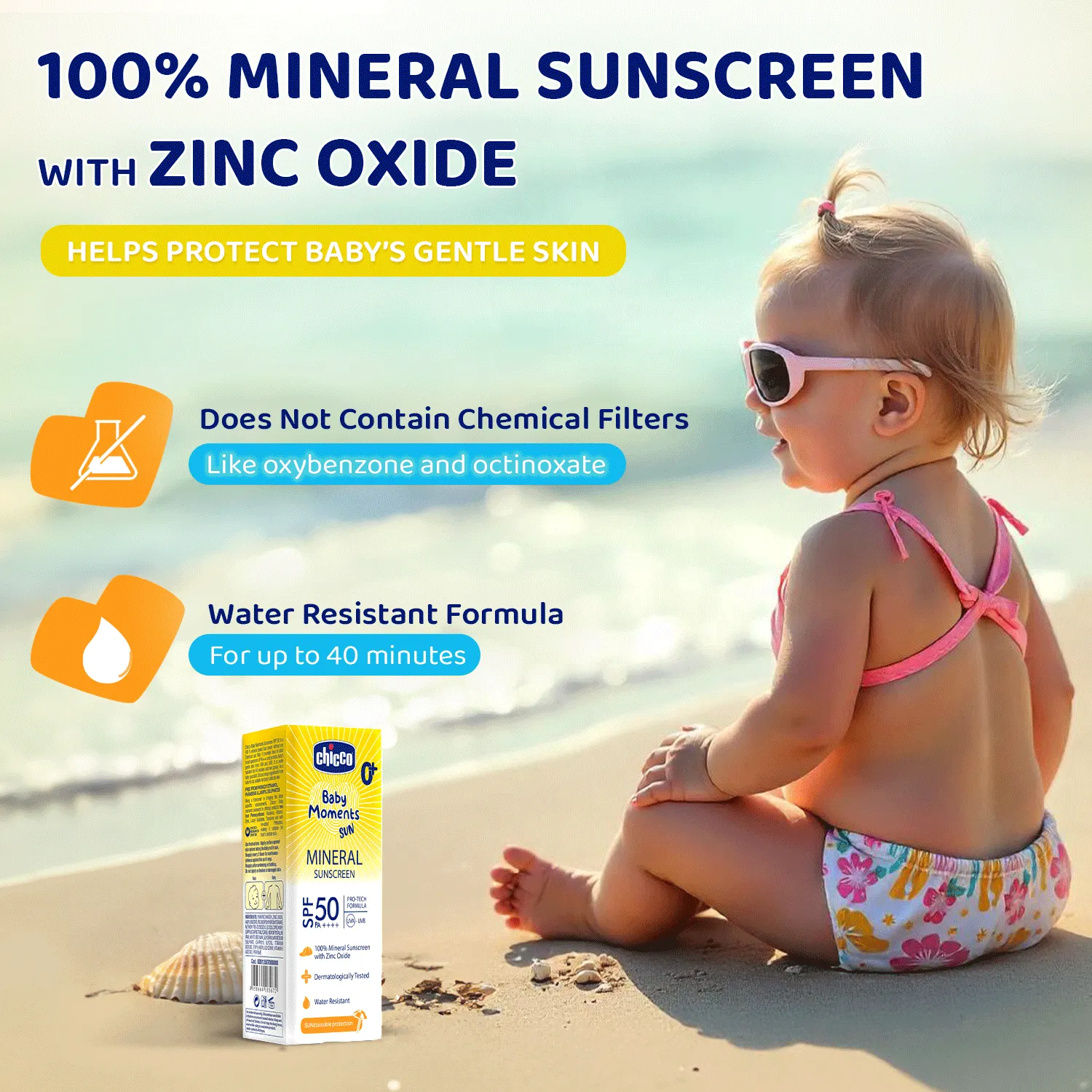 Chicco Baby Moments Mineral Sun Cream SPF 50 - Image 5