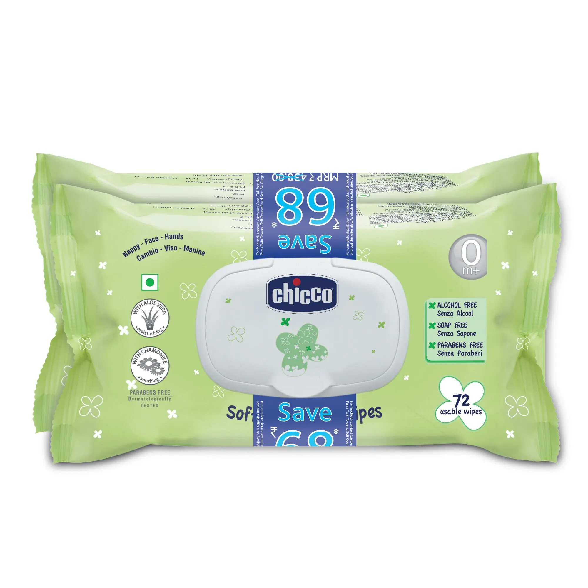Chicco Baby Wipes Chicco Baby Wipes-Pack Size-144 Psc