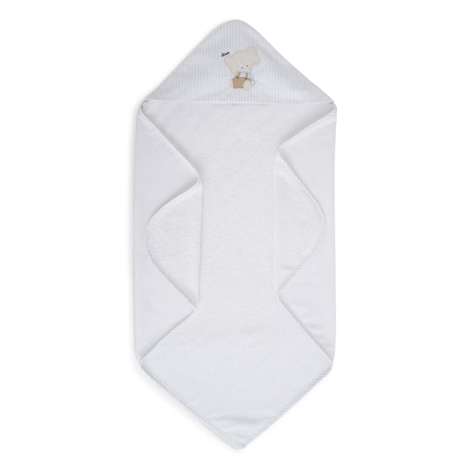 Chicco Boys White and Light Blue Woven Bathwrap Chicco Boys White and Light Blue Woven Bathwrap-Pack Size-One-size