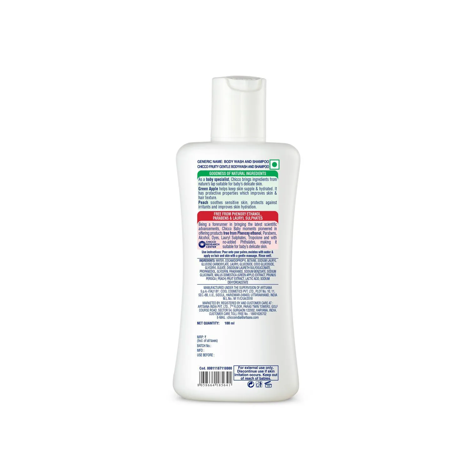 Chicco Gentle Bodywash & Shampoo Green Apple - Image 2