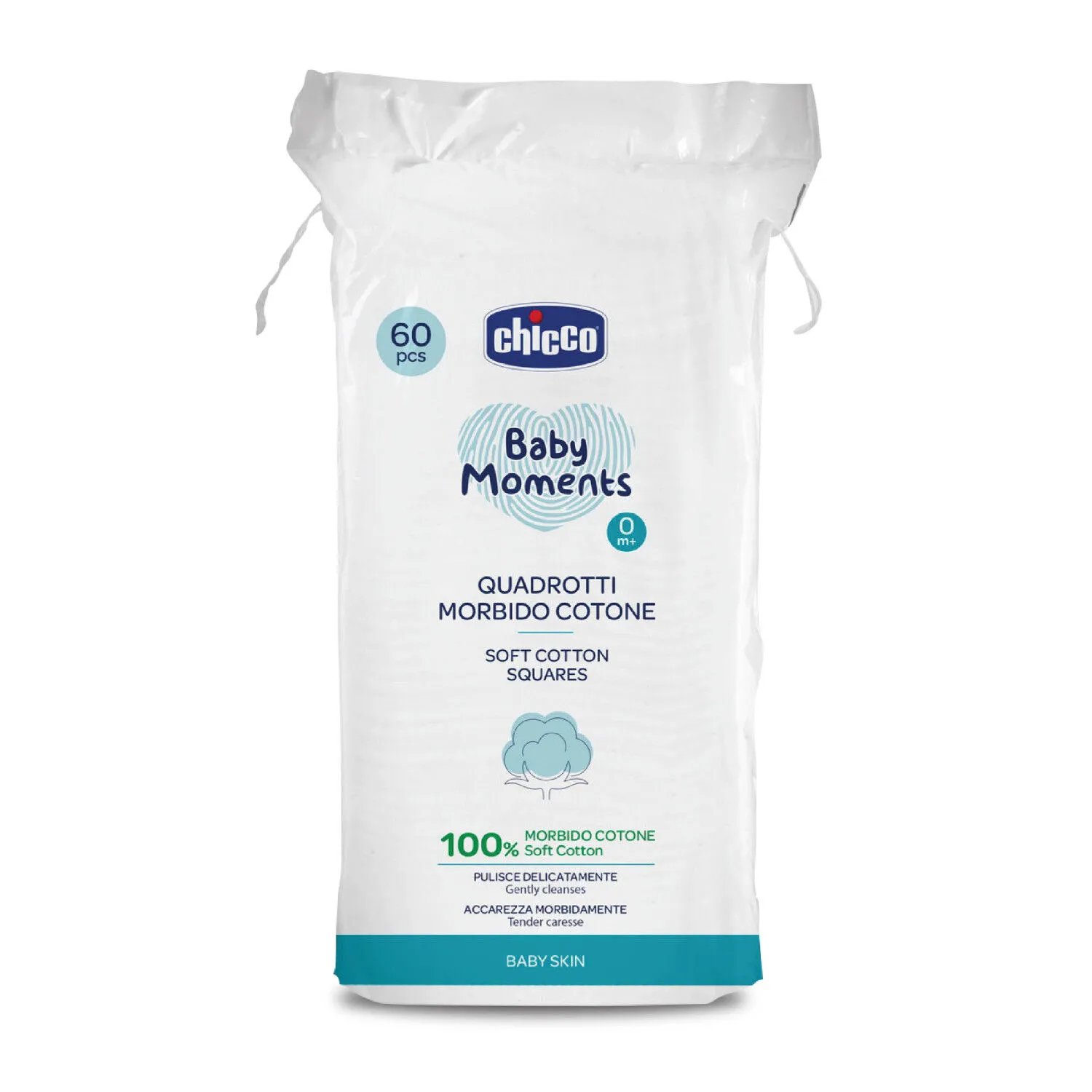 Chicco Soft Cotton Square Chicco Soft Cotton Square-Pack Size-60 Pcs
