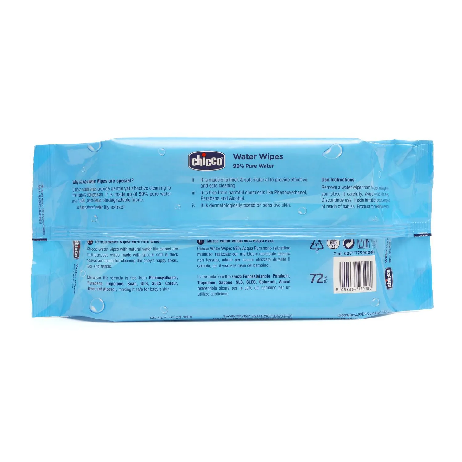 Chicco Water Wipes - 99% Pure Water - Image 2